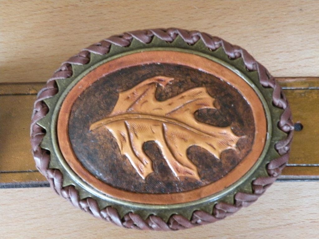Hand Crafted Python Skin Inlay Belt Buckle by Rics Leather